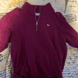 pink quarter zip